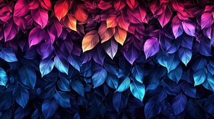 Vibrant Colorful Leaves Background Design for Nature Inspired Artwork or Digital Projects