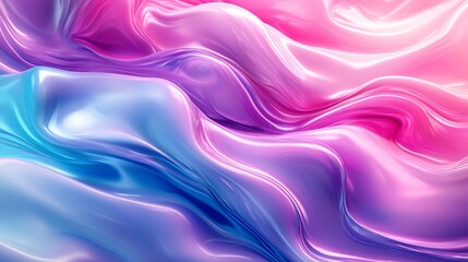Obraz premium Colorful Abstract Silk Waves of Pink and Blue in Soft Light Background for Design Purposes