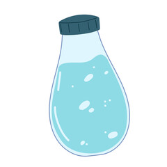 Bottle of water.  Hydration, health, sparkling, daily habit. Vector flat design isolated on white background