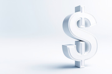 Obraz premium A glossy, three-dimensional dollar symbol representing finance and commerce.