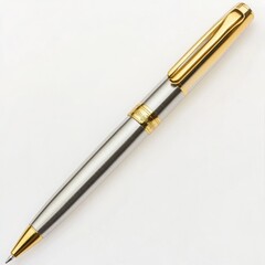 Ultra realistic executive pen isolated top or side view white background
