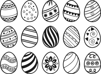 egg, easter, icon, silhouette, vector, pattern, outline, simple, white, design, stencil, art, shape, black, doodle, illustration, isolated, spring, background, abstract, template, happy, card, celebra