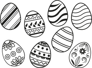 egg, easter, icon, silhouette, vector, pattern, outline, simple, white, design, stencil, art, shape, black, doodle, illustration, isolated, spring, background, abstract, template, happy, card, celebra