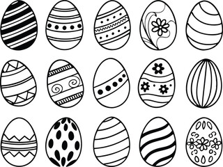 egg, easter, icon, silhouette, vector, pattern, outline, simple, white, design, stencil, art, shape, black, doodle, illustration, isolated, spring, background, abstract, template, happy, card, celebra