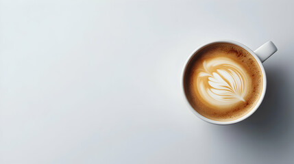 A White Mug of Latte Art Coffee