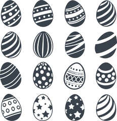Easter eggs collection. Vector icons