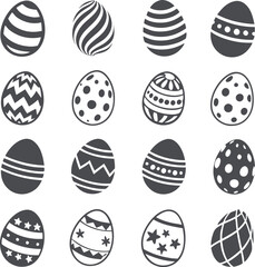Easter eggs collection. Vector icons