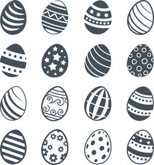 Easter eggs collection. Vector icons