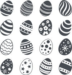 Easter eggs collection. Vector icons