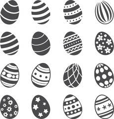 Easter eggs collection. Vector icons