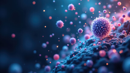 An artistic rendering of a Semaglutide molecule with surrounding atoms highlighted in vibrant colors, illustrating its molecular structure.