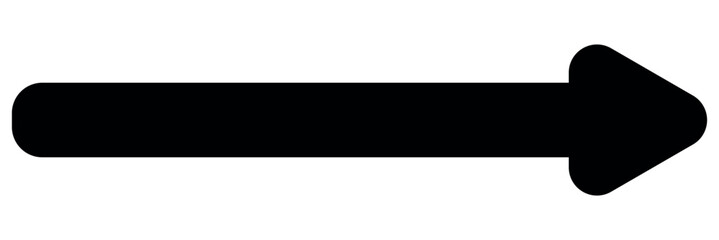 Black arrow pointing right.  Bold  long arrow. Vector illustration. Long arrow icon. long arrow vector. flat style arrow  symbol