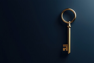 Gold Key Security Access Luxury Opportunity Success Concept
