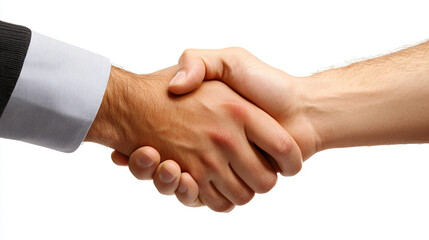 Business professionals shaking hands in agreement, symbolizing partnership and trust