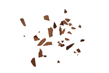 Burn paper falling on white