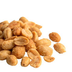 Fototapeta premium Tasty peanuts lying on white background