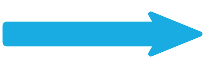 Obraz premium Blue arrow icon on a white background. Flat-style arrow icon for your website, design, logo, app, UI, or curved arrow sign.