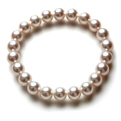 A classic strand of lustrous white pearls displayed elegantly on a soft background.