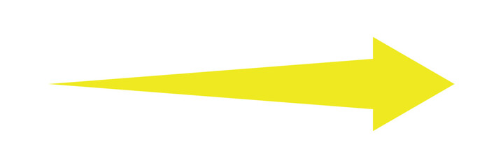Yellow arrow to the right . vector, isolated. Yellow arrow isolated on a white background, long arrow icon , yellow bold long arrow vector illustration