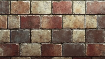 Obraz premium Multicolored Stone Wall Texture: A Detailed Look at Rustic Brickwork