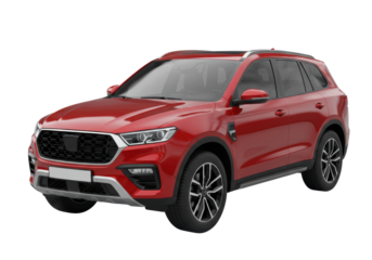 Isolated Stylish Red SUV Vehicle