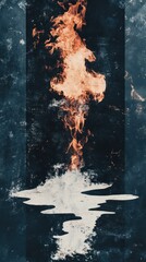 A striking image of flames dancing on the surface of water, creating a surreal contrast between fire and liquid elements.