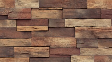 Rustic Stone Wall Texture: Warm Brown and Earthy Tones