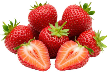 Isolated Fresh Red Strawberries