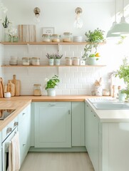 A beautifully decorated kitchen presents the perfect decor for a cozy home