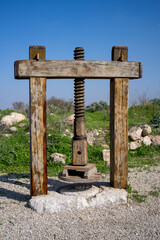 Ancient direct-pressure oil press