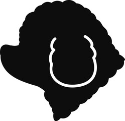 Simple and cute silhouette illustration of Toy Poodle in side view