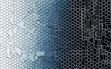 Hexagonal nodes of molecular technology serve as the connection between design innovation and its conceptual background