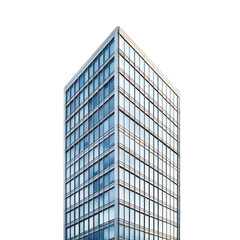 Skycraper Facade White Background on transparent background.