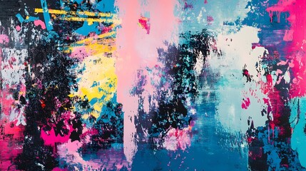 Obraz premium Vibrant Abstract Art with Bold Colors and Dynamic Brushstrokes