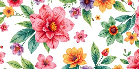 Fototapeta premium Botanical Beauty: Stock Photos of Floral Prints Rooted in Nature