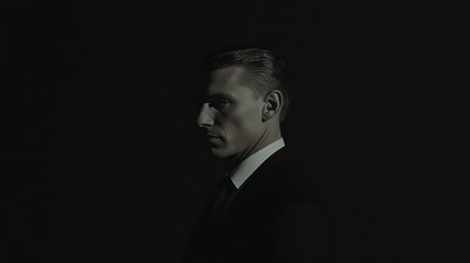 A cinematic portrait of a man in classic Hollywood style, 
