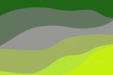 Obraz premium A Vibrant Abstract Landscape of Flowing Lines in Varying Shades of Green, Grey, and Yellow, Creating a Harmonious Atmosphere with Fluid Shapes and Organic Forms