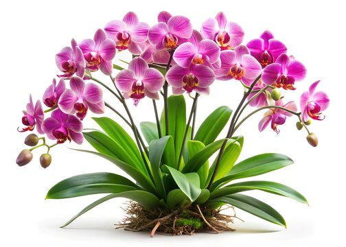 Vanda Orchids, Pink Orchids isolated on white background, with clipping path
