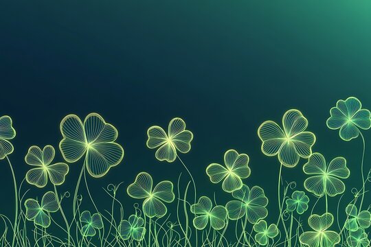 Abstract clover field border graphic