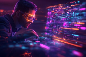 It support engineer working with augmented reality