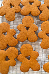 Preparing and Baking Classic Gingerbread Cookies in Gingerbread Man Shapes