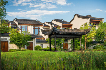 Traditional Chinese Architecture with Garden Pavilion