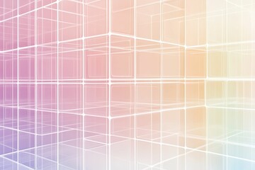 Fototapeta premium Pastel-colored translucent cubes, grid pattern, abstract background.