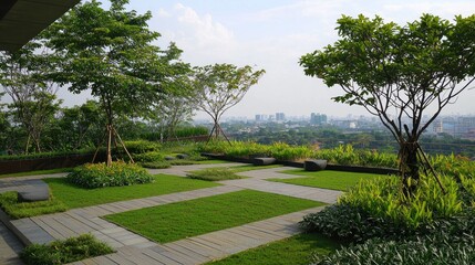 Fototapeta premium Urban Rooftop Garden
