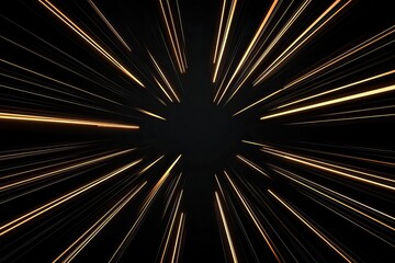 Abstract golden lines radiating from center on black background, creating a speed or light effect.