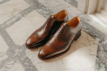 pair of leather shoes