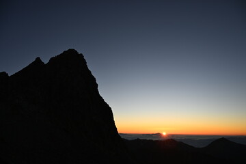 槍ヶ岳  日の出