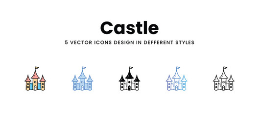 Castle vector icons set stock illustration