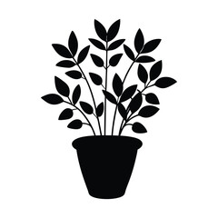 Flower tree branches silhouette design vector art illustration.
