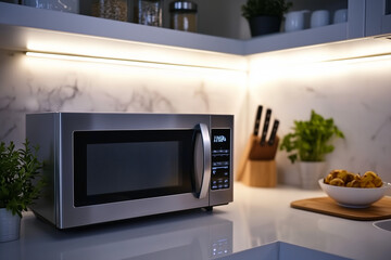 Fototapeta premium modern kitchen with microwave